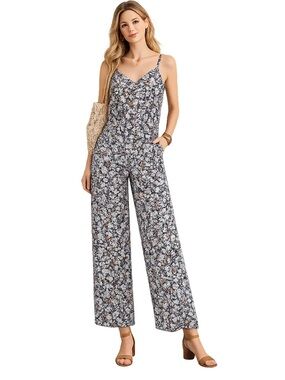 LOFT Factory‎ Floral Wide Leg Jumpsuit Size Small Boho Summer Easter